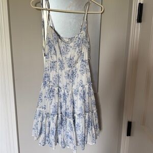 Floral Blue and White Women's Dress
